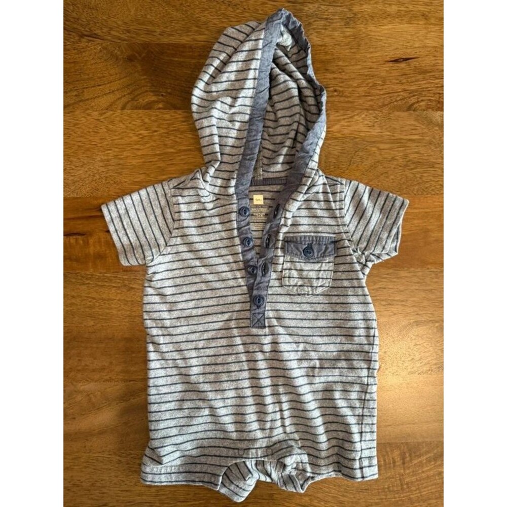 Tea Collection Hooded Romper 3-6 Months
